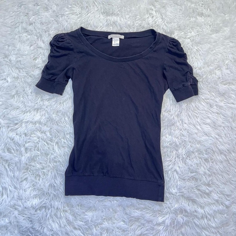 y2k black ruffle sleeve top medium